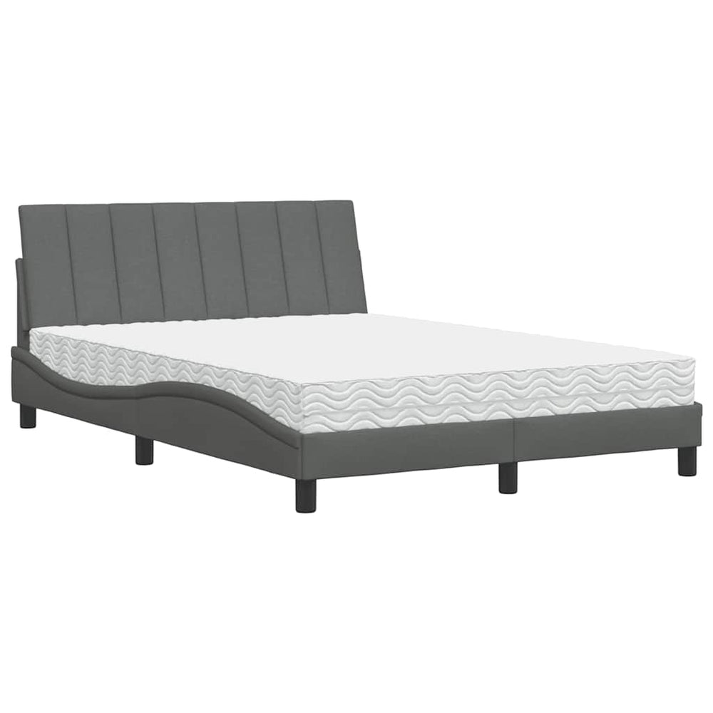 Bett mit Matratze Hanko Dunkelgrau 140x200 cm