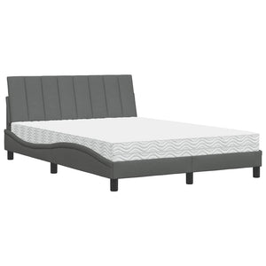 Bett mit Matratze Hanko Dunkelgrau 140x200 cm