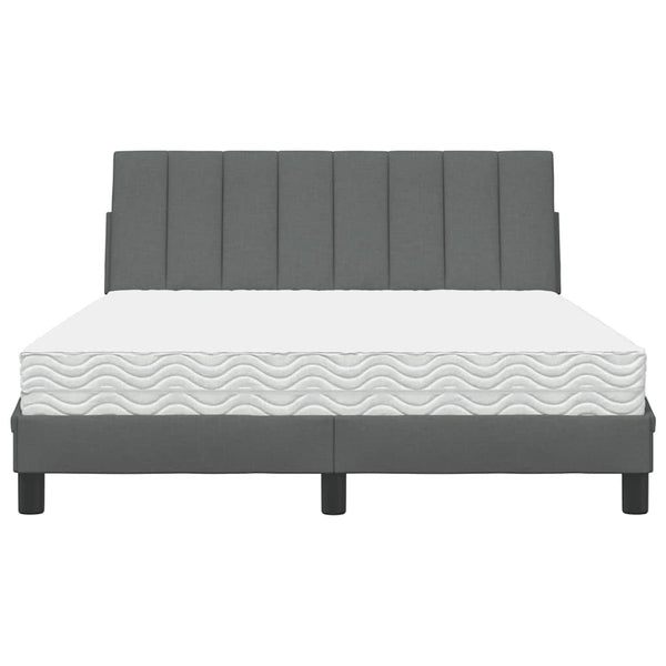 Bett mit Matratze Hanko Dunkelgrau 140x200 cm