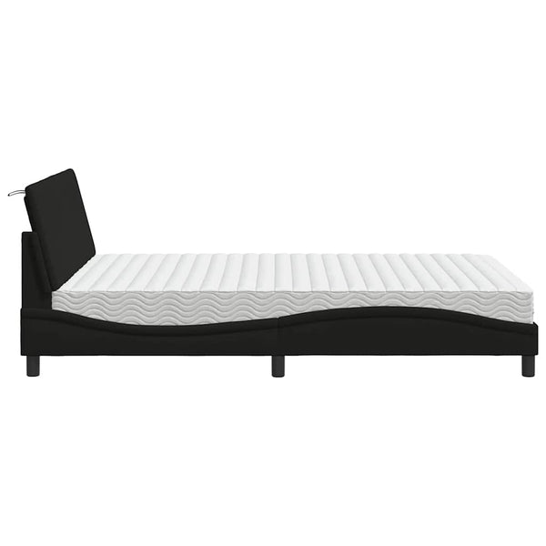 Bett mit Matratze Hanko Schwarz 140x200 cm