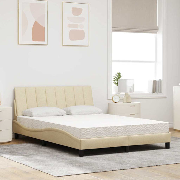 Bett mit Matratze Hanko Creme 140x200 cm