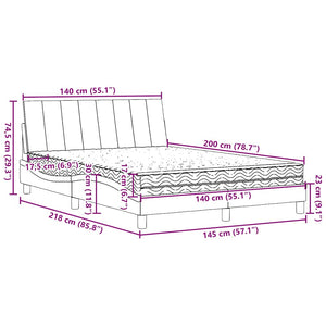 Bett mit Matratze Hanko Creme 140x200 cm