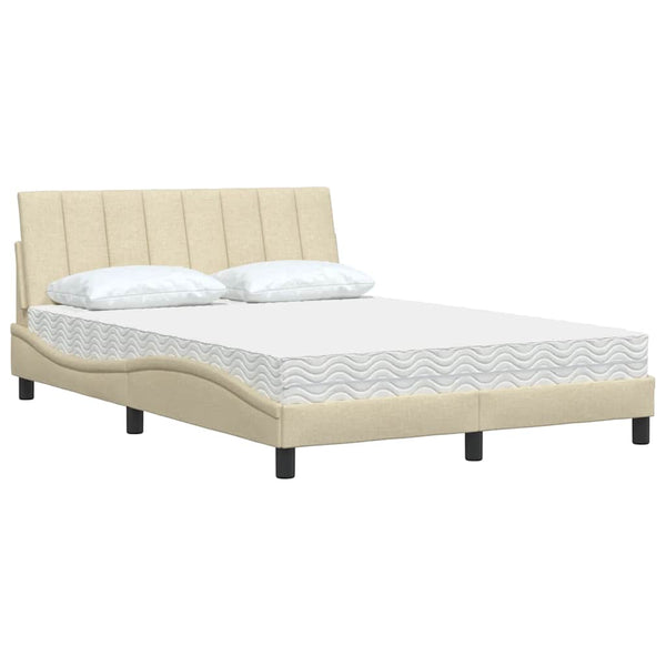 Bett mit Matratze Hanko Creme 140x200 cm
