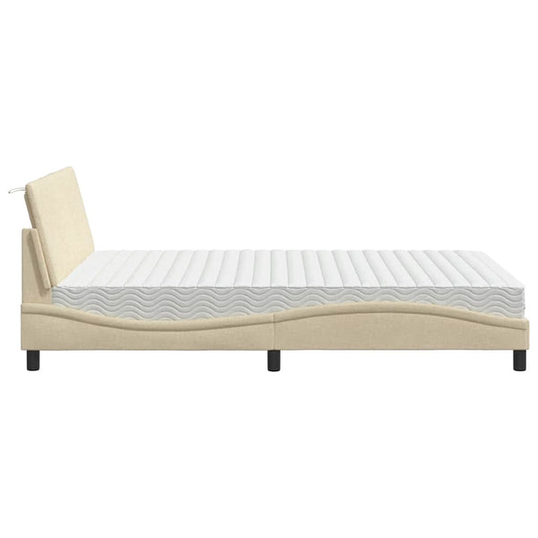 Bett mit Matratze Hanko Creme 140x200 cm