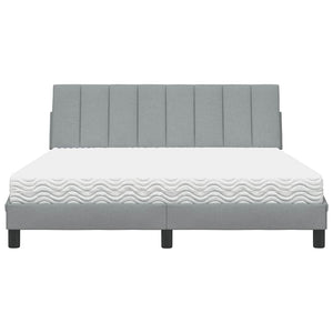 vidaXL Lit avec matelas "Hanko" gris clair 160x200 cm tissu