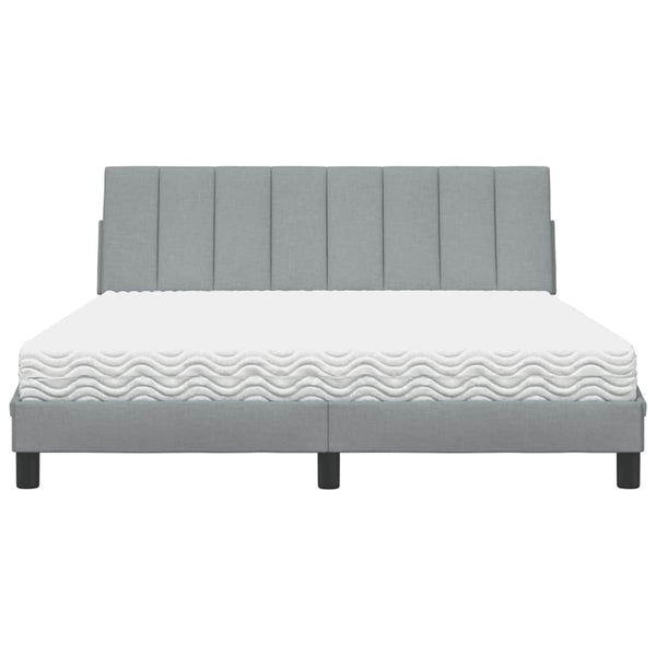 vidaXL Lit avec matelas "Hanko" gris clair 160x200 cm tissu