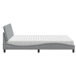 vidaXL Lit avec matelas "Hanko" gris clair 160x200 cm tissu