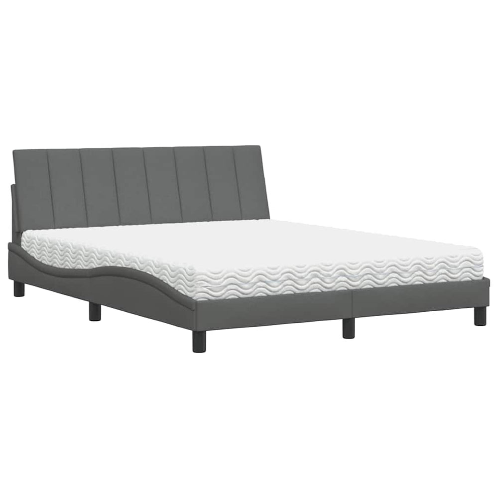 Bett mit Matratze Hanko Dunkelgrau 160x200 cm