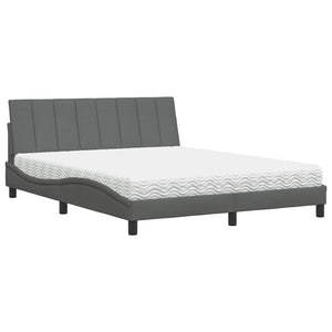 Bett mit Matratze Hanko Dunkelgrau 160x200 cm