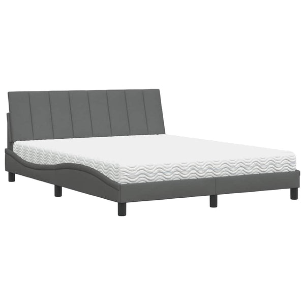 Bett mit Matratze Hanko Dunkelgrau 160x200 cm