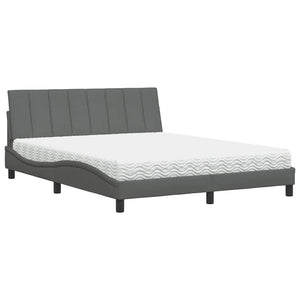 Bett mit Matratze Hanko Dunkelgrau 160x200 cm