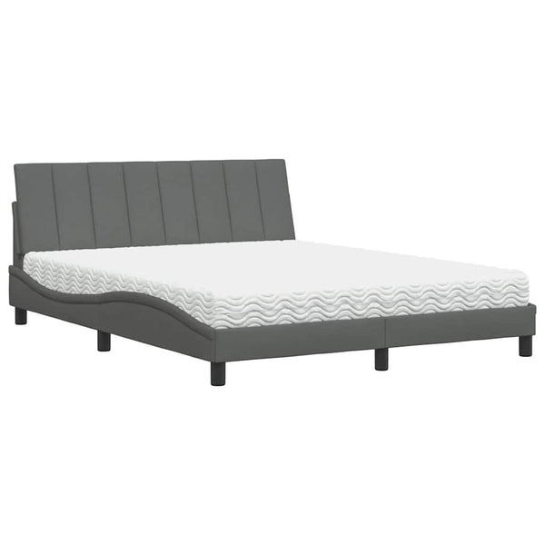 Bett mit Matratze Hanko Dunkelgrau 160x200 cm