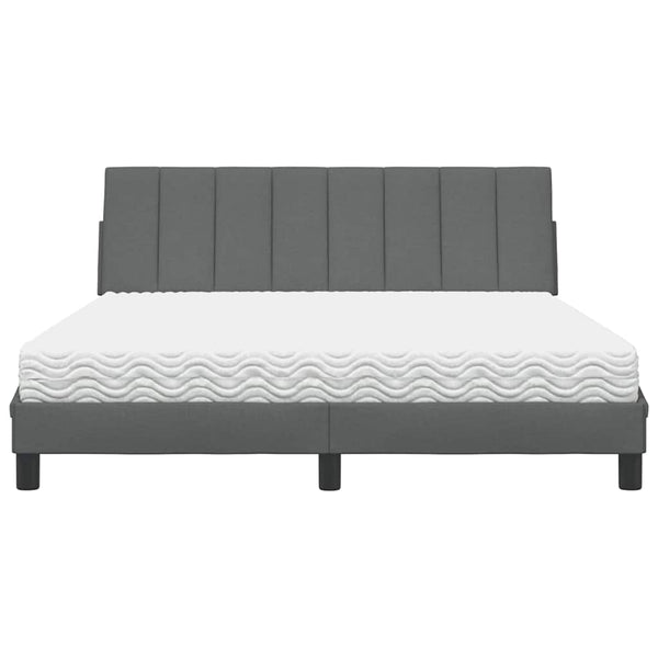 Bett mit Matratze Hanko Dunkelgrau 160x200 cm
