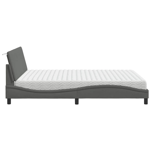 Bett mit Matratze Hanko Dunkelgrau 160x200 cm