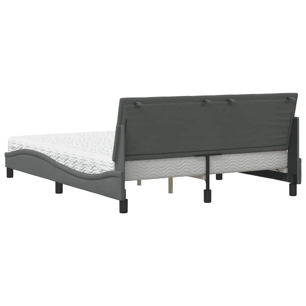 Bett mit Matratze Hanko Dunkelgrau 160x200 cm