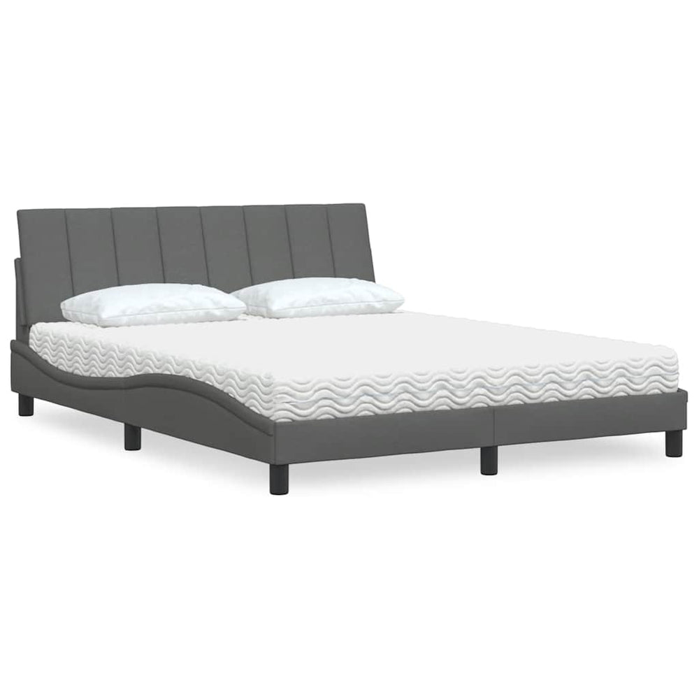 Bett mit Matratze Hanko Dunkelgrau 160x200 cm
