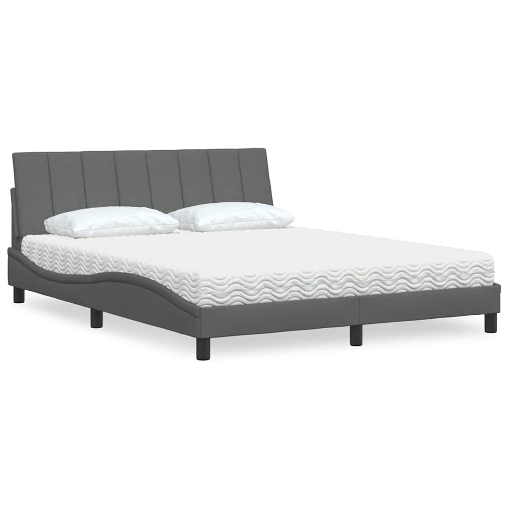 Bett mit Matratze Hanko Dunkelgrau 160x200 cm