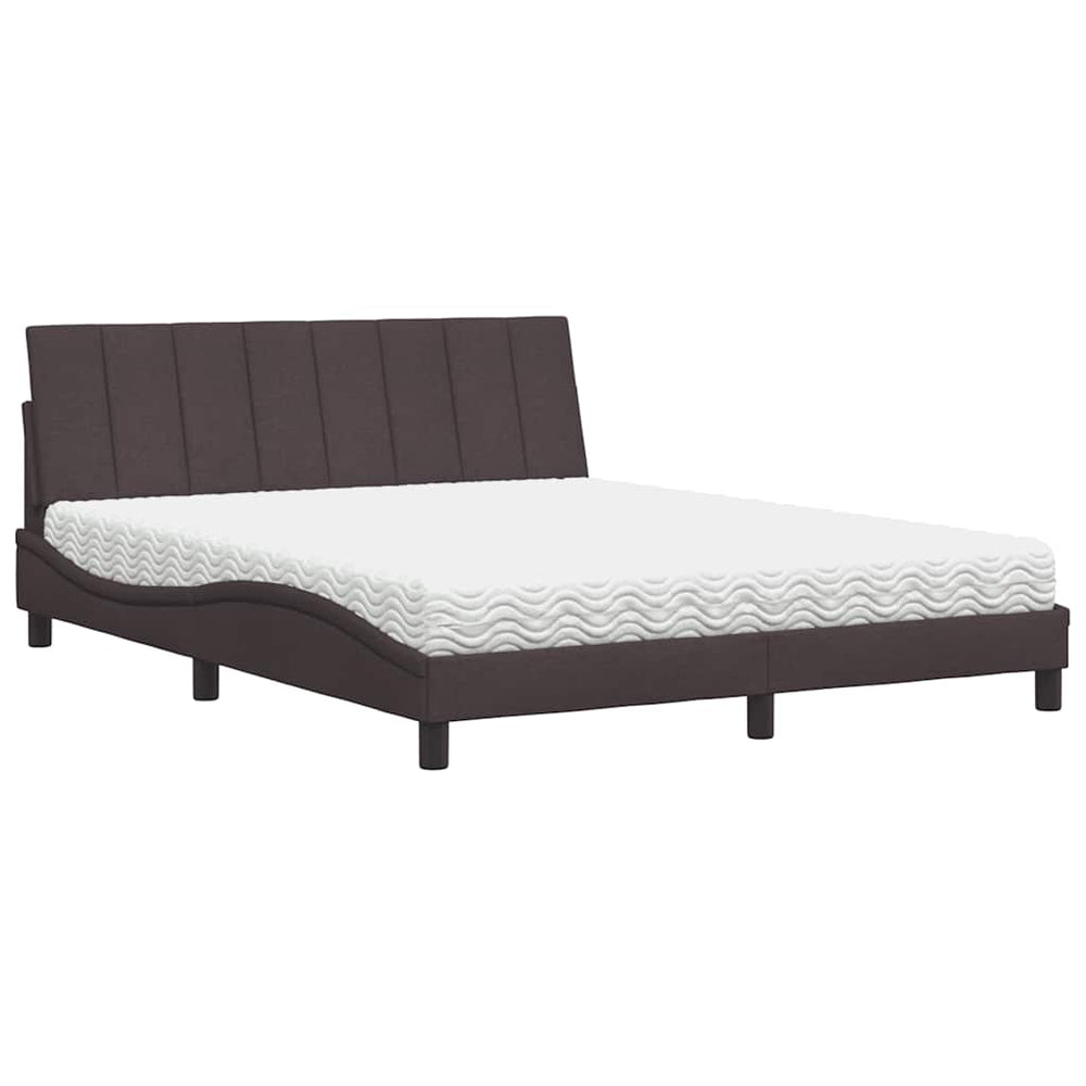 Bett mit Matratze Hanko Dunkelbraun 160x200 cm