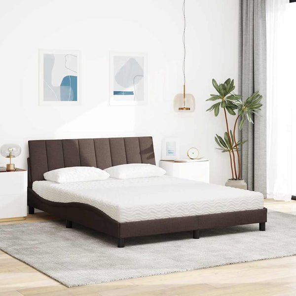 Bett mit Matratze Hanko Dunkelbraun 160x200 cm