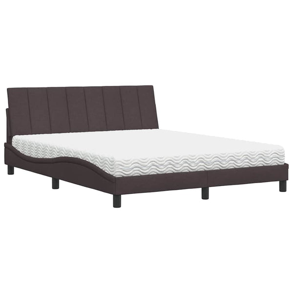 Bett mit Matratze Hanko Dunkelbraun 160x200 cm