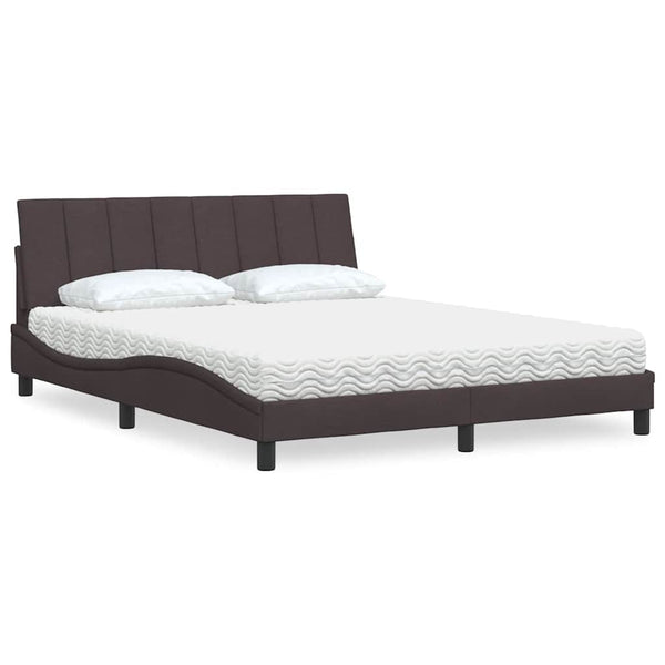 Bett mit Matratze Hanko Dunkelbraun 160x200 cm