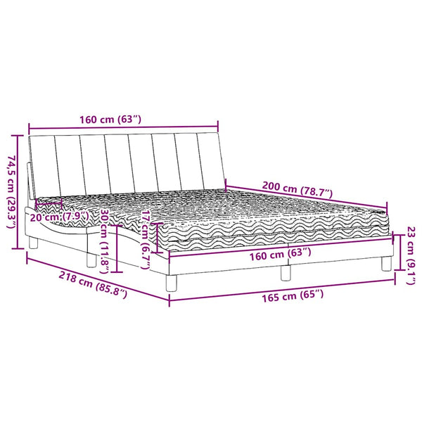 Bett mit Matratze Hanko Taupe 160x200 cm
