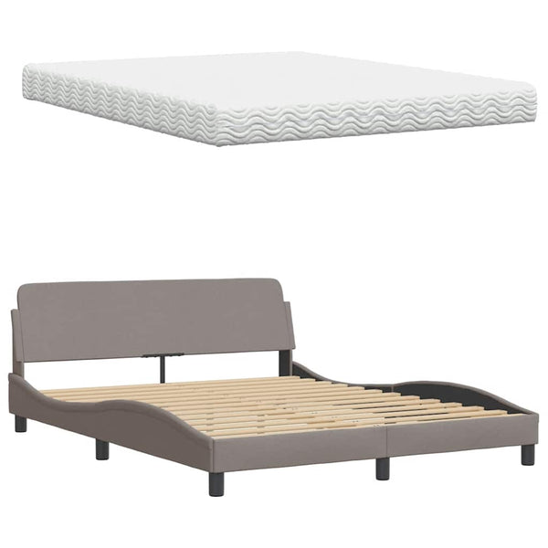 Bett mit Matratze Hanko Taupe 160x200 cm