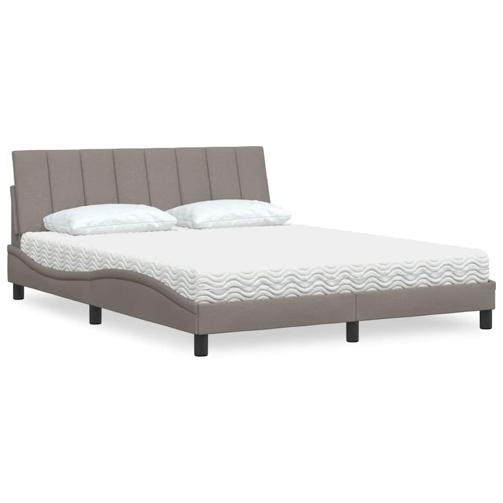 Bett mit Matratze Hanko Taupe 160x200 cm