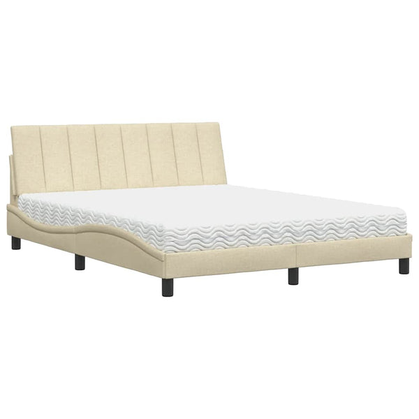 Bett mit Matratze Creme 160x200 cm