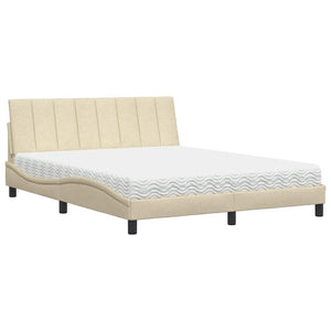 Bett mit Matratze Creme 160x200 cm