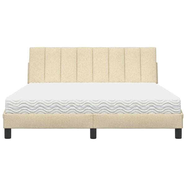 Bett mit Matratze Creme 160x200 cm