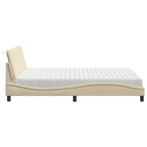 Bett mit Matratze Creme 160x200 cm