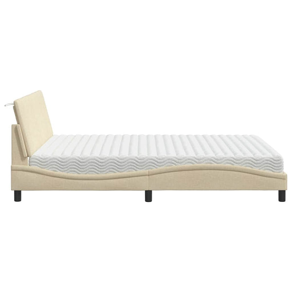 Bett mit Matratze Creme 160x200 cm
