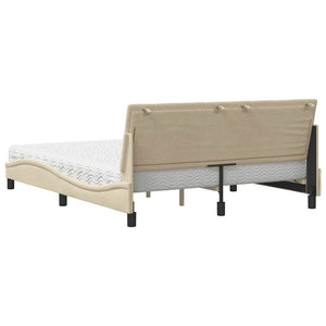 Bett mit Matratze Creme 160x200 cm