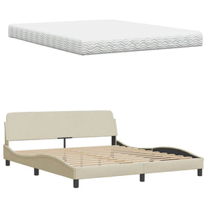 Bett mit Matratze Creme 160x200 cm