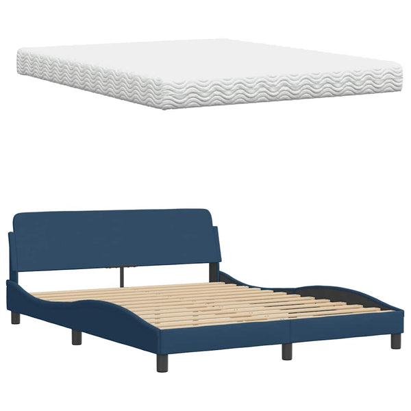 Bett mit Matratze Hanko Blau 160x200 cm