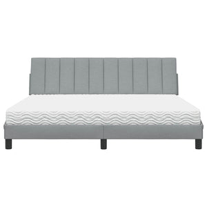 vidaXL Lit avec matelas "Hanko" gris clair 180x200 cm tissu