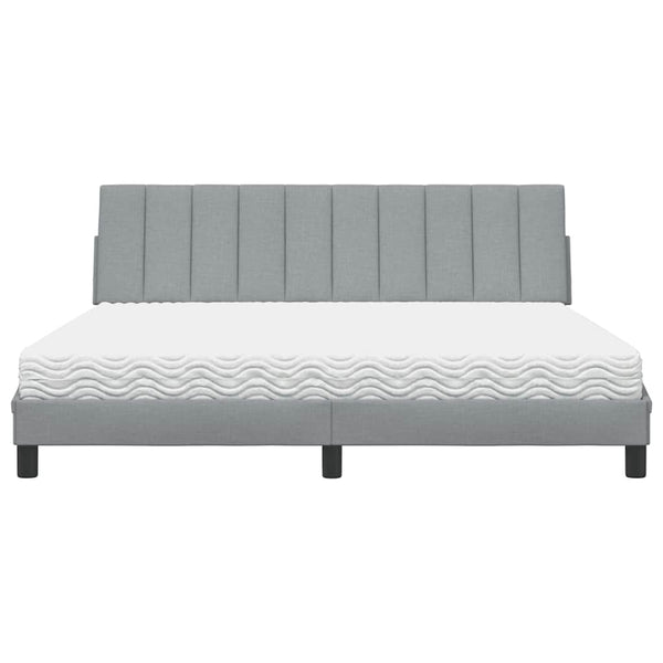 vidaXL Lit avec matelas "Hanko" gris clair 180x200 cm tissu