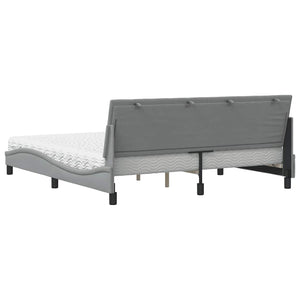 vidaXL Lit avec matelas "Hanko" gris clair 180x200 cm tissu