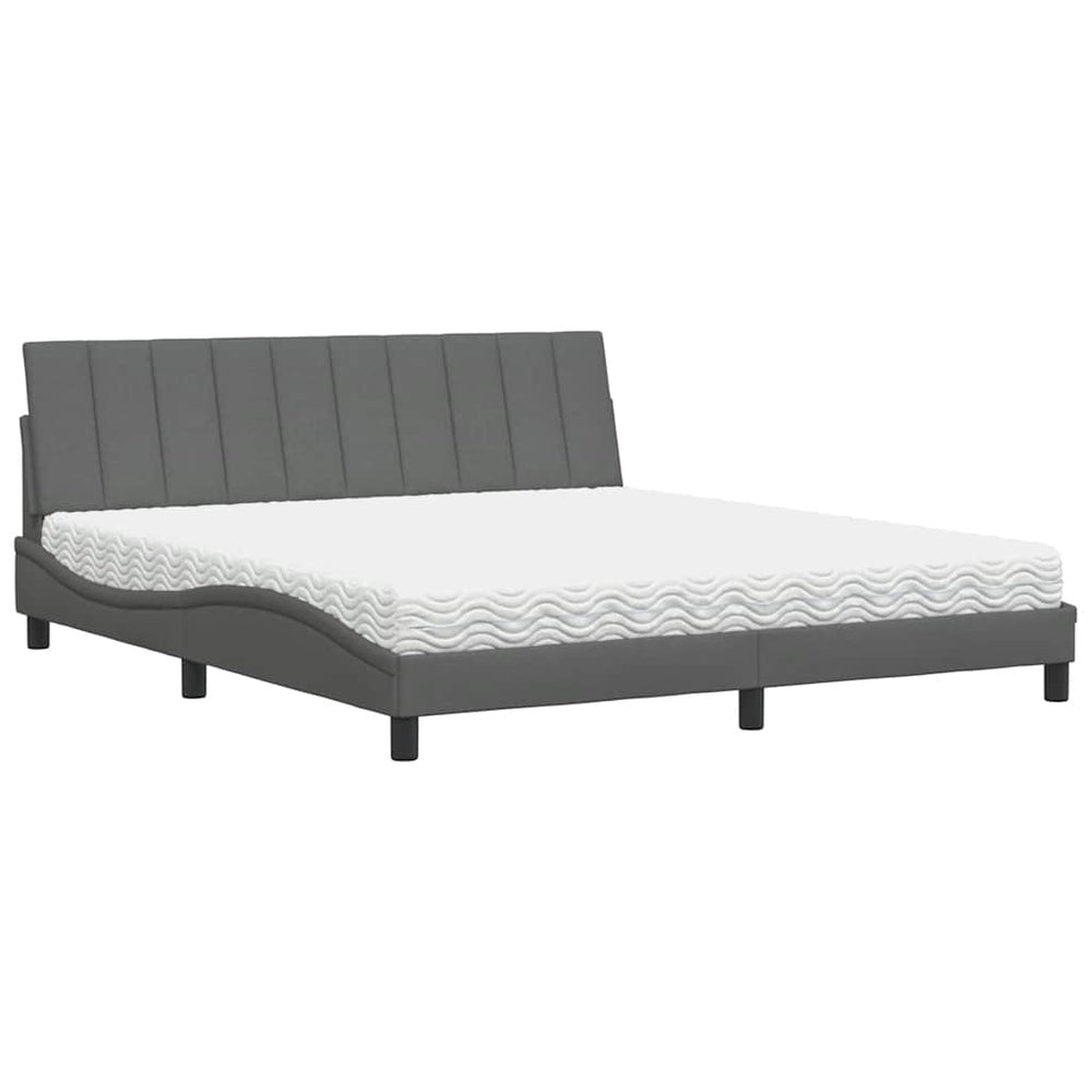 Bett mit Matratze Hanko Dunkelgrau 180x200 cm