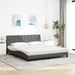 Bett mit Matratze Hanko Dunkelgrau 180x200 cm