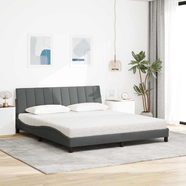 Bett mit Matratze Hanko Dunkelgrau 180x200 cm