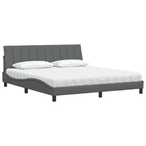 Bett mit Matratze Hanko Dunkelgrau 180x200 cm