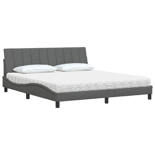 Bett mit Matratze Hanko Dunkelgrau 180x200 cm
