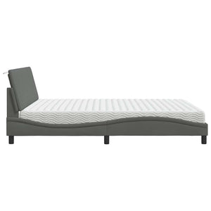 Bett mit Matratze Hanko Dunkelgrau 180x200 cm