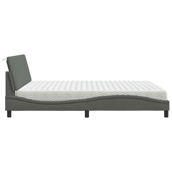 Bett mit Matratze Hanko Dunkelgrau 180x200 cm