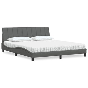 Bett mit Matratze Hanko Dunkelgrau 180x200 cm