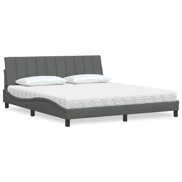 Bett mit Matratze Hanko Dunkelgrau 180x200 cm