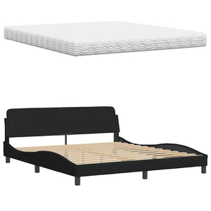 Bett mit Matratze Hanko Schwarz 180x200 cm