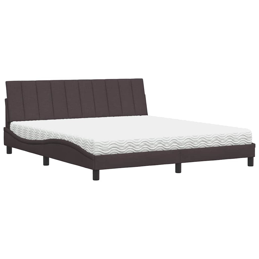 Bett mit Matratze Dunkelbraun 180x200 cm